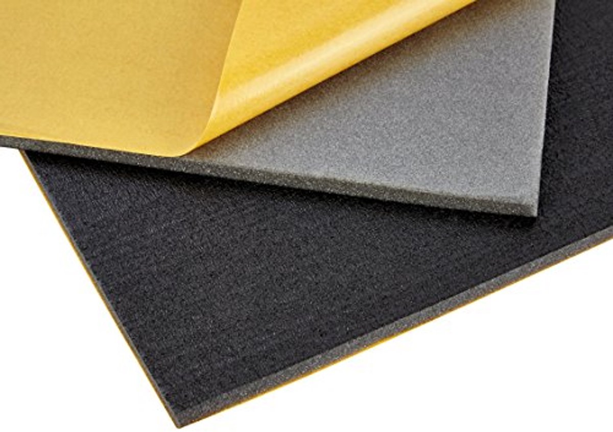 Isolerende zelfklevende schuimmat in diverse maten (1000x500x20mm) voor geluids- en warmte-isolatie