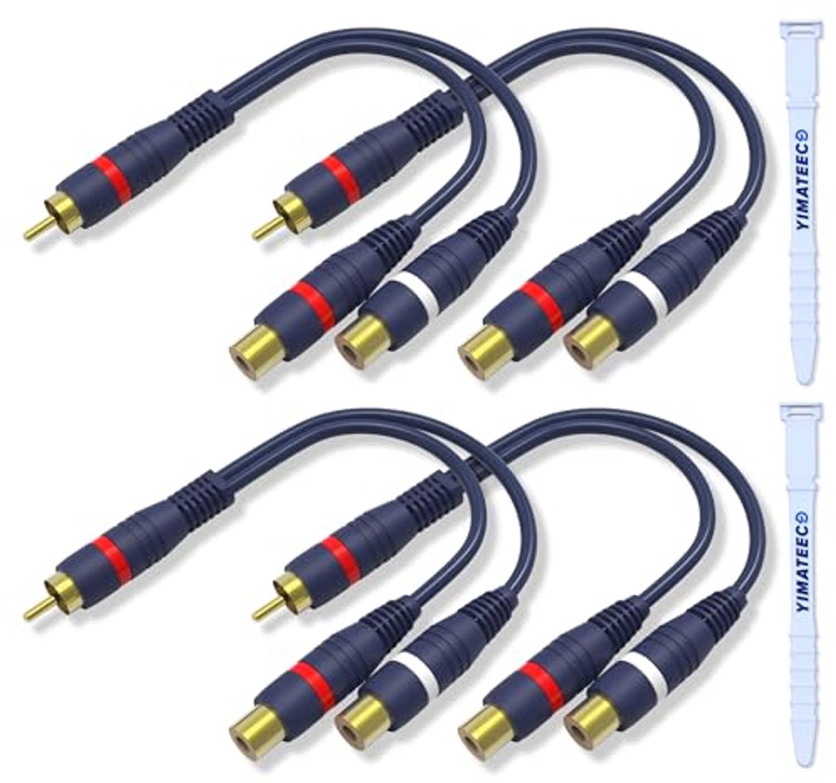 Cinch Splitter RCA Y-Adapter Kabel - 1 Mannelijk naar 2 Vrouwelijk voor Audiotoepassingen