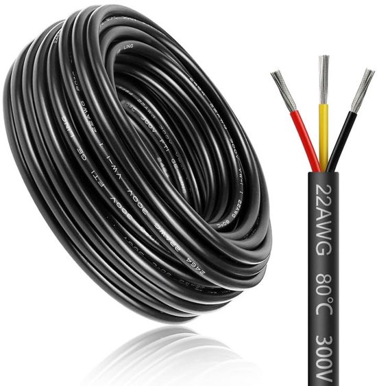 5 meter 14 AWG 2 x 2,0 mm² elektrische kabel, 2-aderige kabel 5 V/12 V/24 V/300 V wit vertind koperen kabel, flexibel en zacht, lage impedantie, hoge temperatuurbestendigheid, verlengkabel