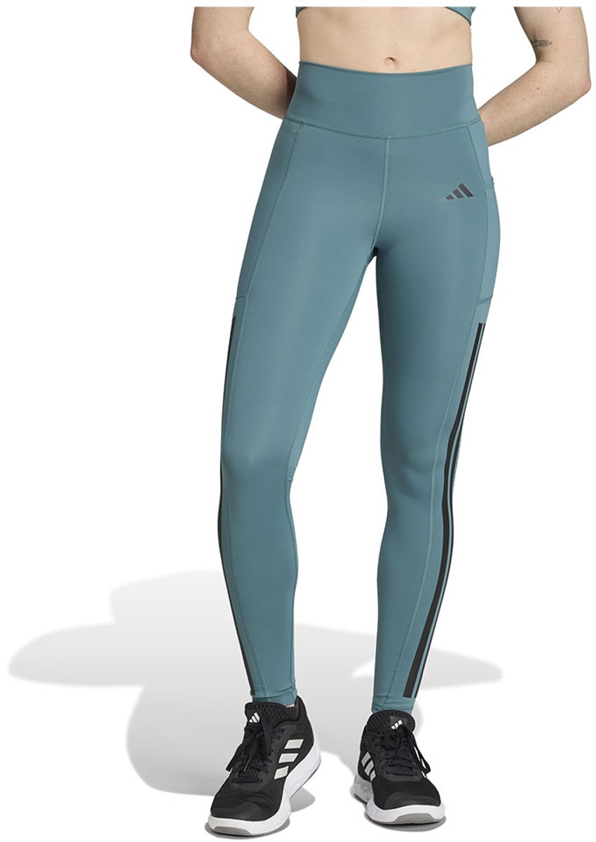 Adidas Optime 3 Stripes Full Length Leggings Regular Vrouw Turquoise