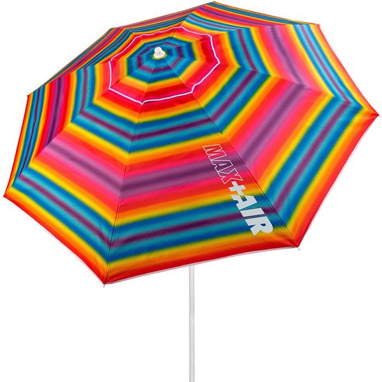 Aktive Sun&confort Ø Windbestendige Uv50-strandparasol Met Kantelbare Mast 220cm Veelkleurig