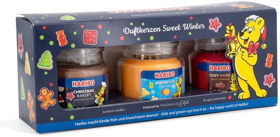 Haribo geurkaarsen - set van 3 - sweet winter