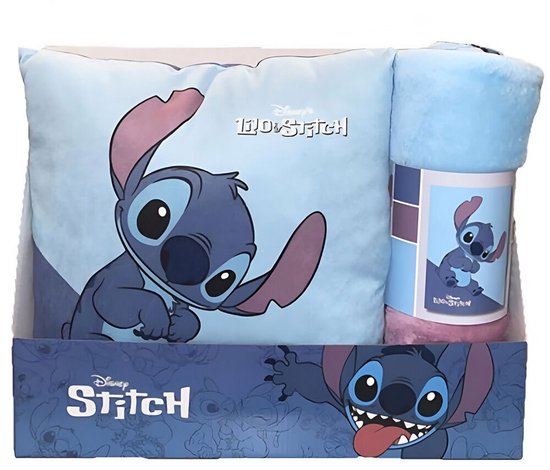 Disney Stitch Disney - Coussin couverture Polar Set - 110x150cm - Coffret cadeau - Lilo & Stitch