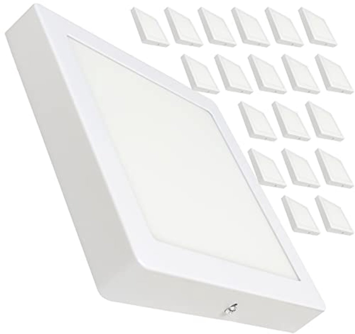 Vierkante LED Plafondlamp 20W - 1800 Lumen, Koudwit (6500K), Energiezuinig, Inclusief Driv