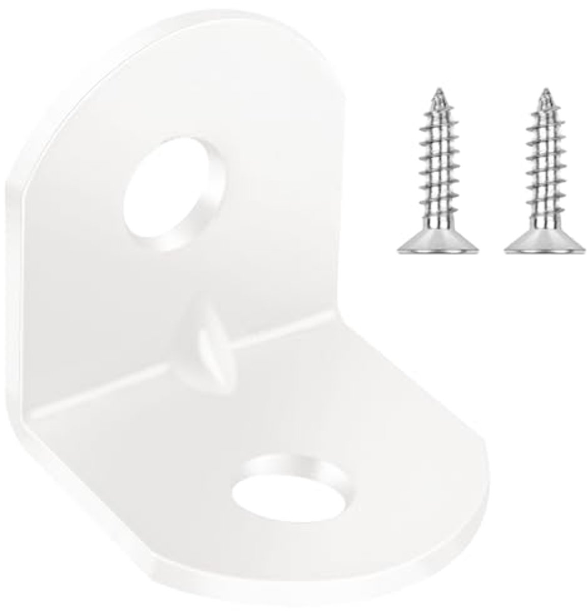 Hoekverbinders 12 stuks, 20 x 20 x 16 mm, wit, koolstofstaal, 90 graden, meubelhoek, schroeven inbegrepen