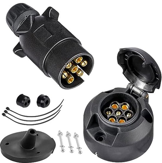 13-polige adapter voor het aansluiten van aanhangwagens en caravans