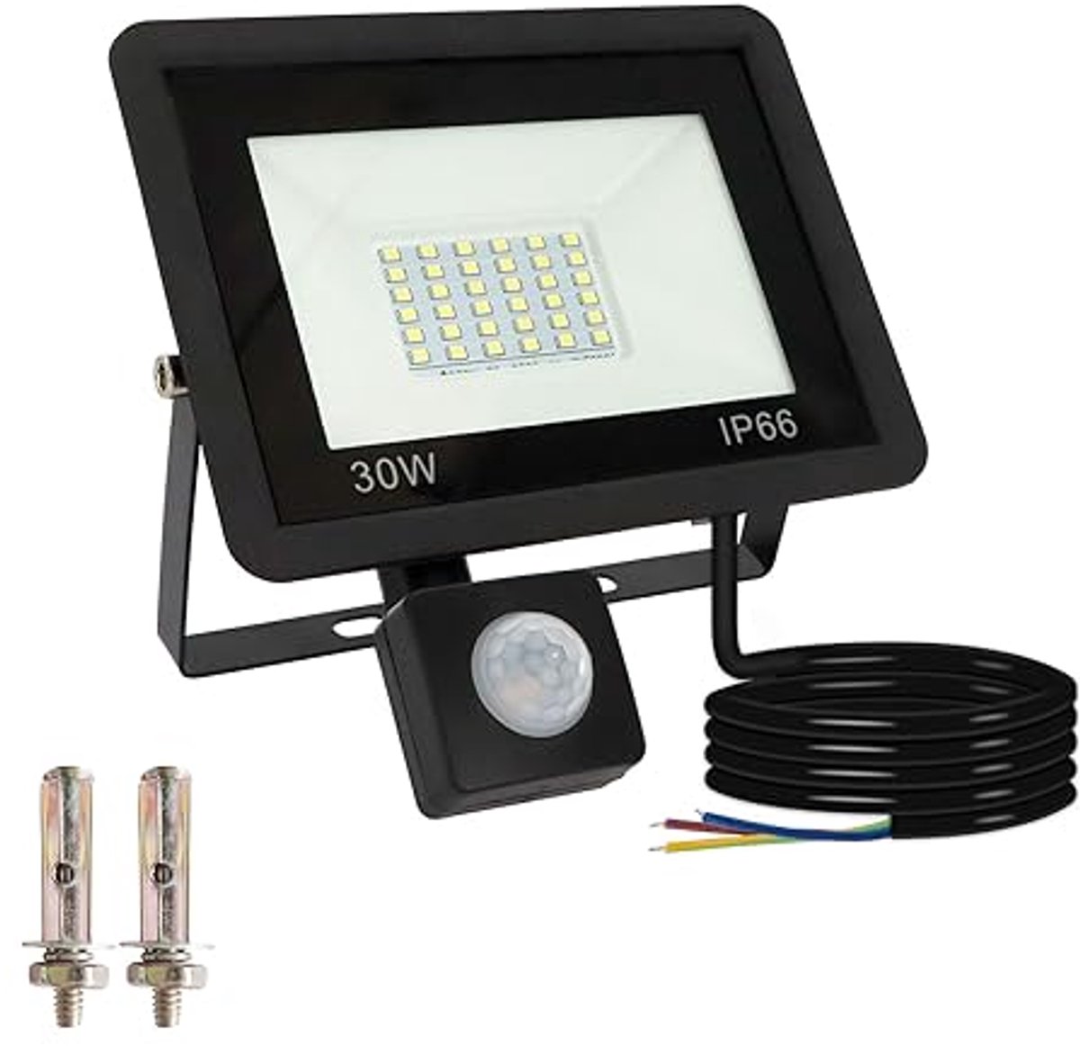 LED-spot met Bewegingsmelder voor Buiten - 30W Schijnwerper