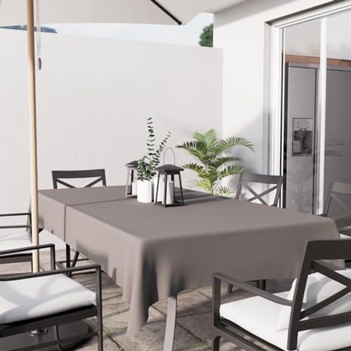 Rechthoekig Tafelkleed Polyester Waterdicht 140 x 240 cm Bruin