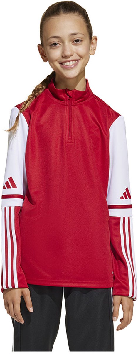 Adidas Squadra 25 Training Sweatshirt Met Halve Rits Rood 9-10 Years Jongens,Meisjes