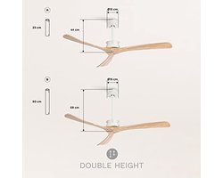 Grote Stille Plafondventilator met 6 Snelheden en Programmeerbare Timer - Perfect voor Ruimtes van 26m² tot 37m²