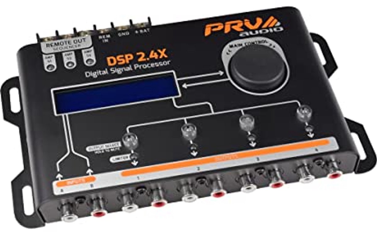 Digitale Crossover en Equalizer 4 Kanaals voor Auto Audio met Sequencer en Remote