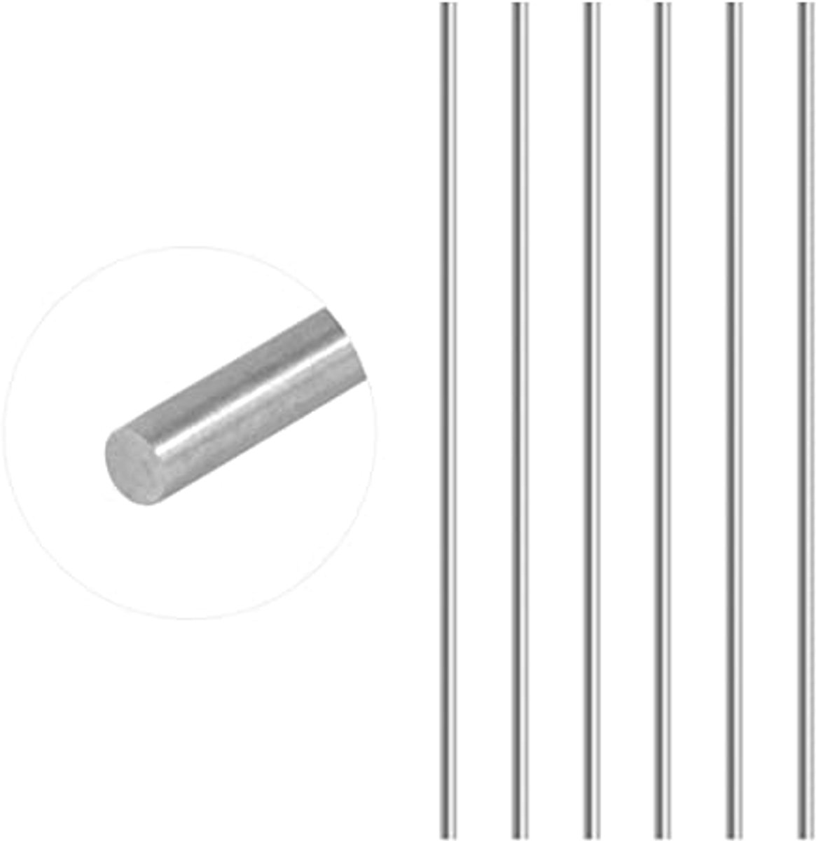 6 Stuks Aluminium Ronde Staalstangen 3mm x 300mm voor DIY Modelbouw