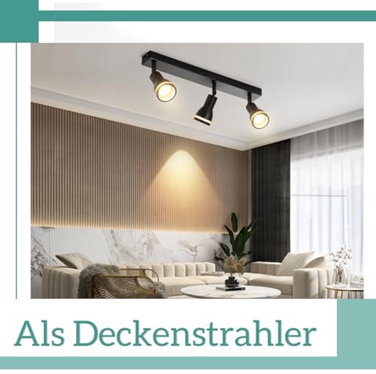 Zwarte 3-lamps LED Plafondlamp met Draaibare GU10 Spots voor Keuken, Woonkamer en Slaapkamer