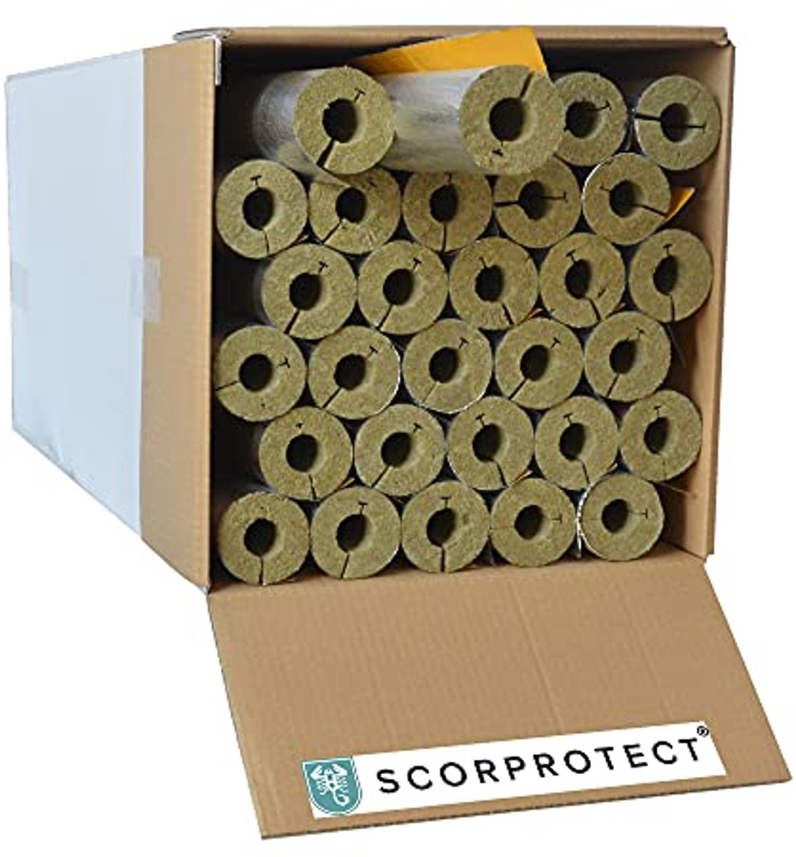 Steenwol buisschaal met aluminium ommanteling - Isolatie voor leidingen (28 x 20 mm)