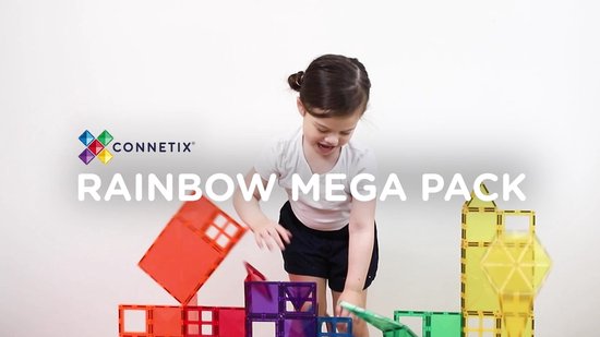 CONNETIX - Magnetisch Tegels - Regenboog Mega-Pakket - 212 Stuks - Magnetisch Speelgoed
