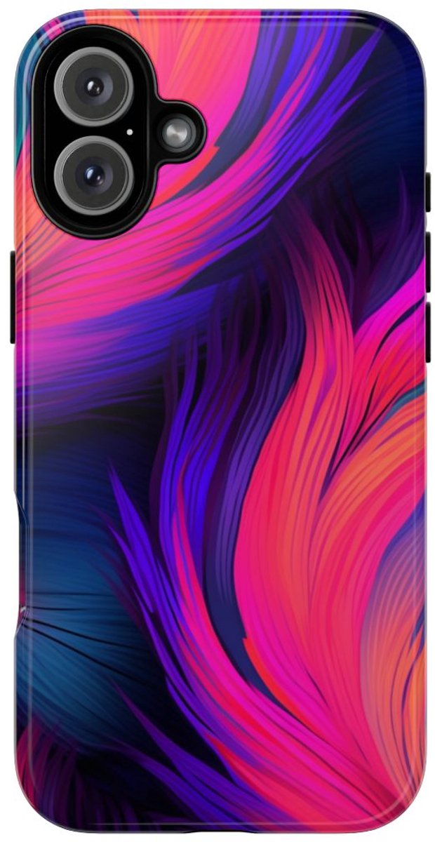 Levendige Neon Abstracte Stroom – Telefoonhoesje Geschikt voor iPhone 16 Plus