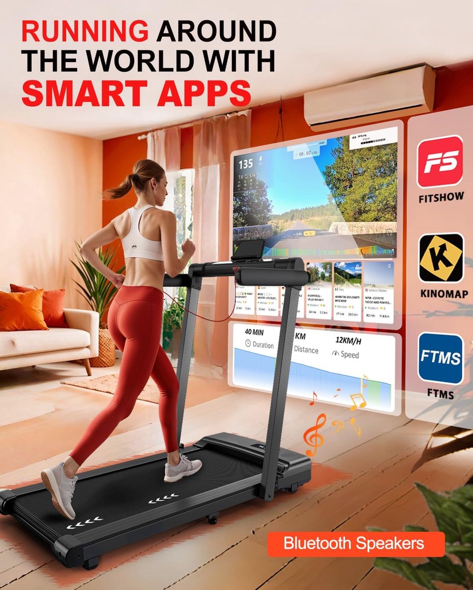 Afbeelding 3 van Lexium loopband - walking pad - loopband fitness - loopband inklapbaar - loopbanden - loopband met hellingfunctie - loopbanden voor thuis (EAN: ...2113)