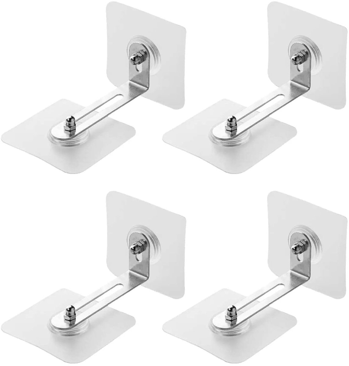 Image of 4-delige meubel-antikantelset - 7*7cm - Meubel-antikantelbeschermingsset - Maximale wandafstand 5,2cm - Geschikt voor wandmontage van kasten, planken en lades - Hoog draagvermogen - Zilver