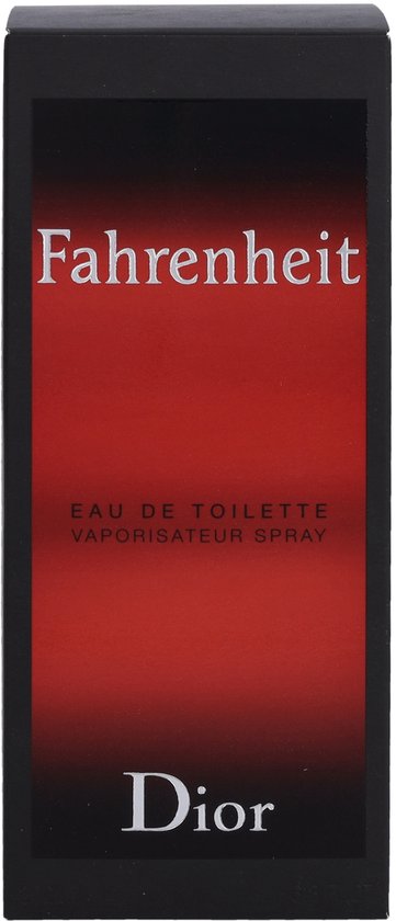 Dior Fahrenheit Eau de Toilette flacon met rode en zwarte verpakking.