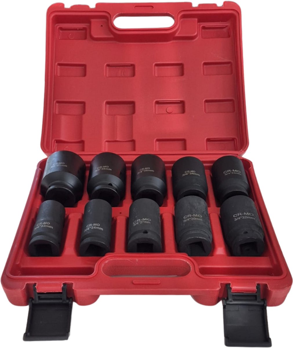ZINCLINE LT-4051 Slagmoerdoppen Set 3/4 – 10-delig Cr-Mo – Inclusief Koffer