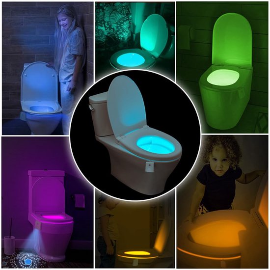 Ynkkvre-Toilet Nachtlampje met Bewegingssensor - WC Lamp met 16 Kleuren LED en Projector - Toiletverlichting, Grappig en Praktisch Cadeau van Ynkkvre — afbeelding 4