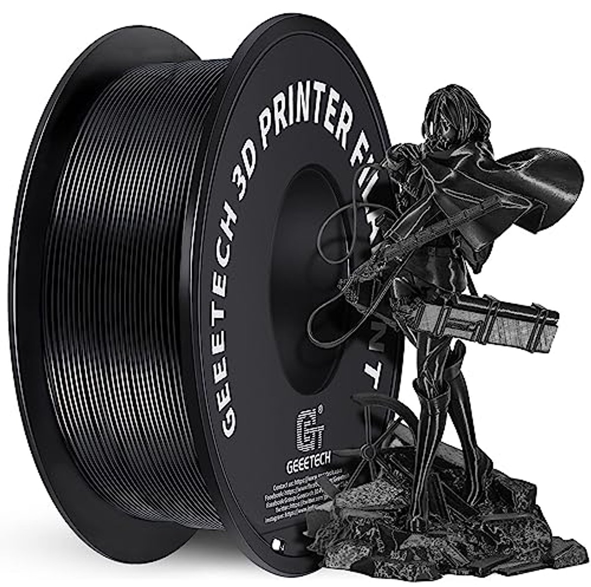 PLA Filament 1.75mm voor 3D Printers - 1kg Spoel - Zwart
