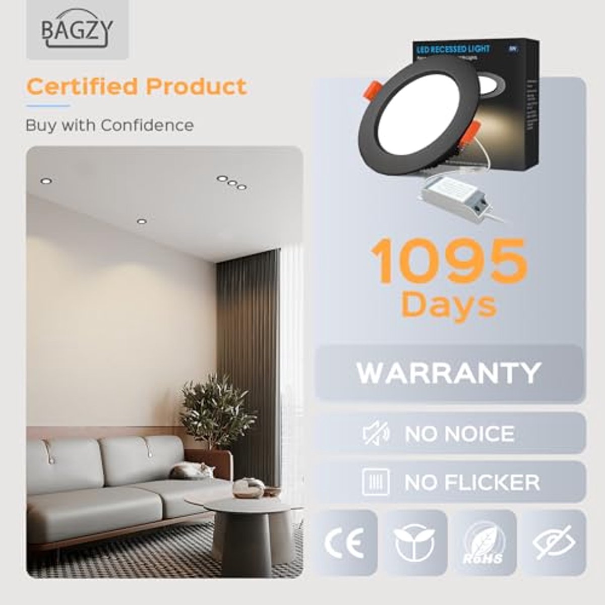 Verzonken LED Plafondlamp 5W 6000K Koel Wit Rond - Inbouwverlichting voor Badkamer, Keuken, Hal en Kantoor
