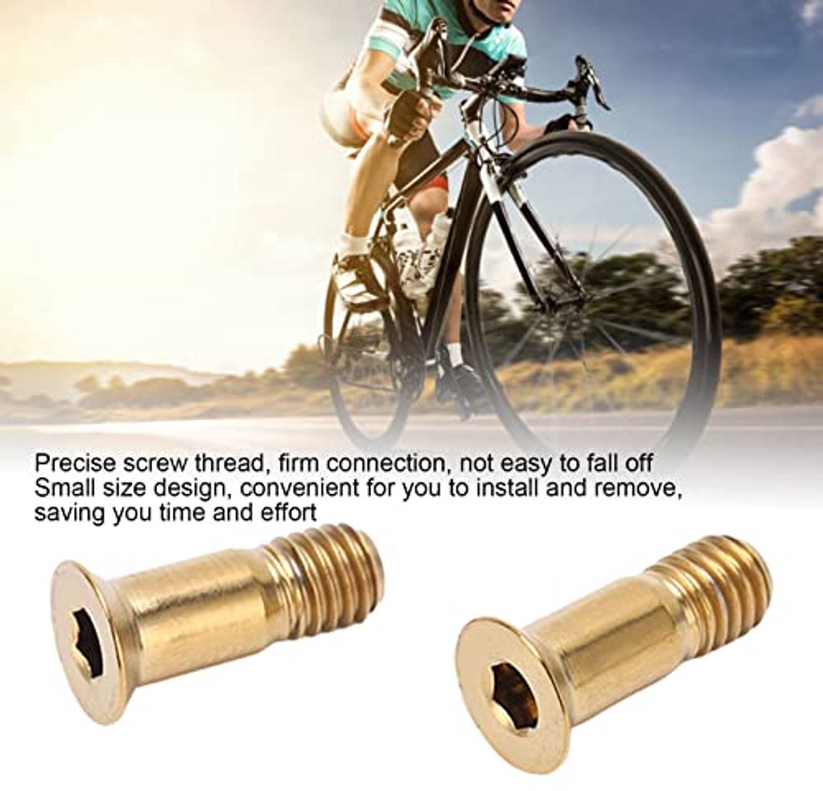 M5 14.2mm Flat Head Hollow Rear Derailleur Guide Wheel Screws, Alloy Golden Derailleur Pulley Bolt Screws for Race Mountain Bike thumbnail 6