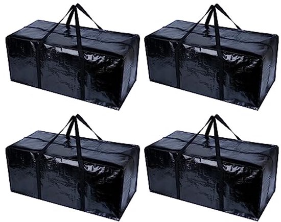 SWEET DOLPHIN 6-pack extra grote bewegende tassen met sterke ritsen en draaggrepen, zware opbergtas voor ruimtebesparende bewegende opslag, plat