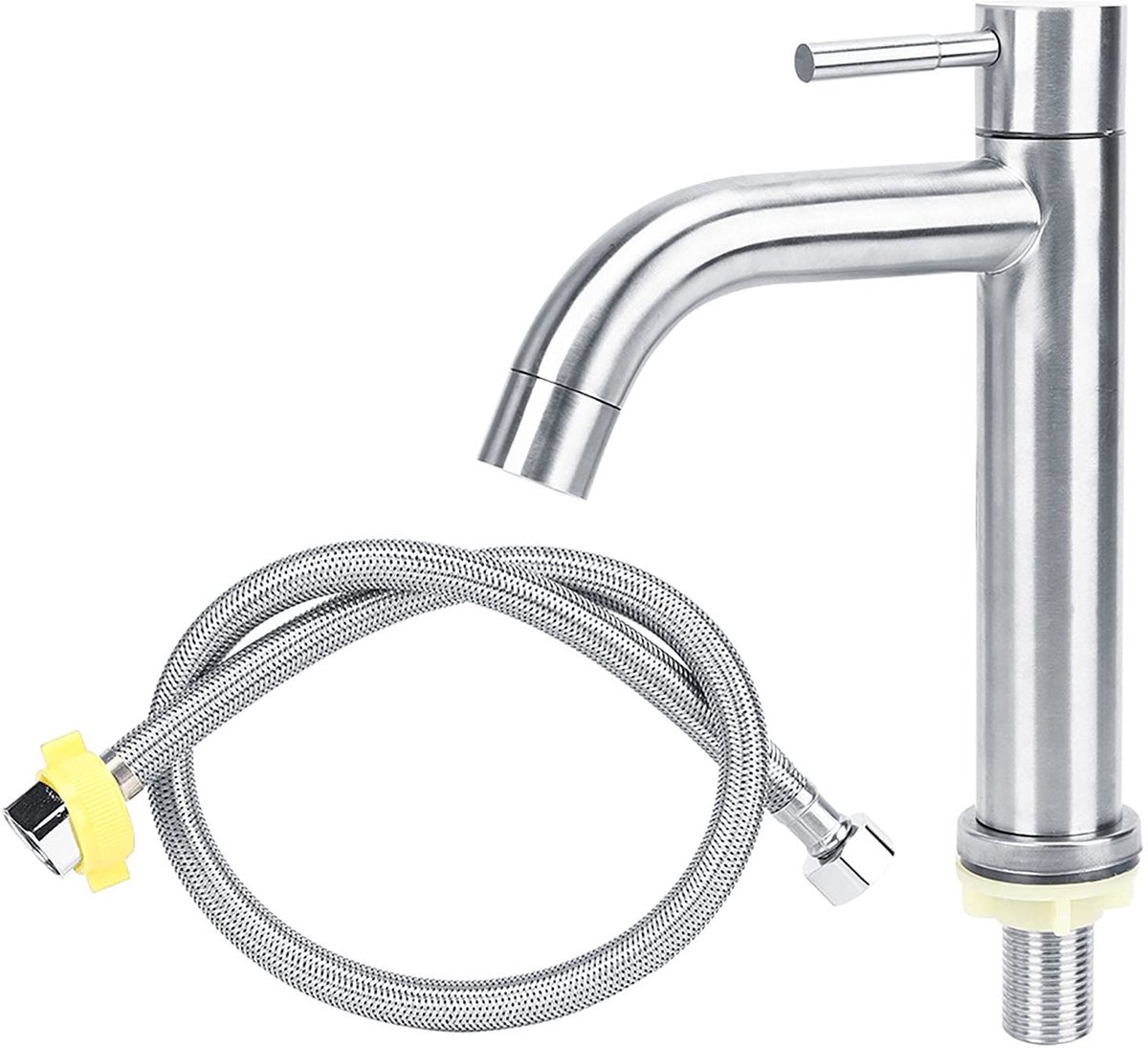 Bathroom sink faucet, stainless steel single handle bathroom faucet, brushed surface sink water faucet bathroom single cold water faucet for bathroom kitchen