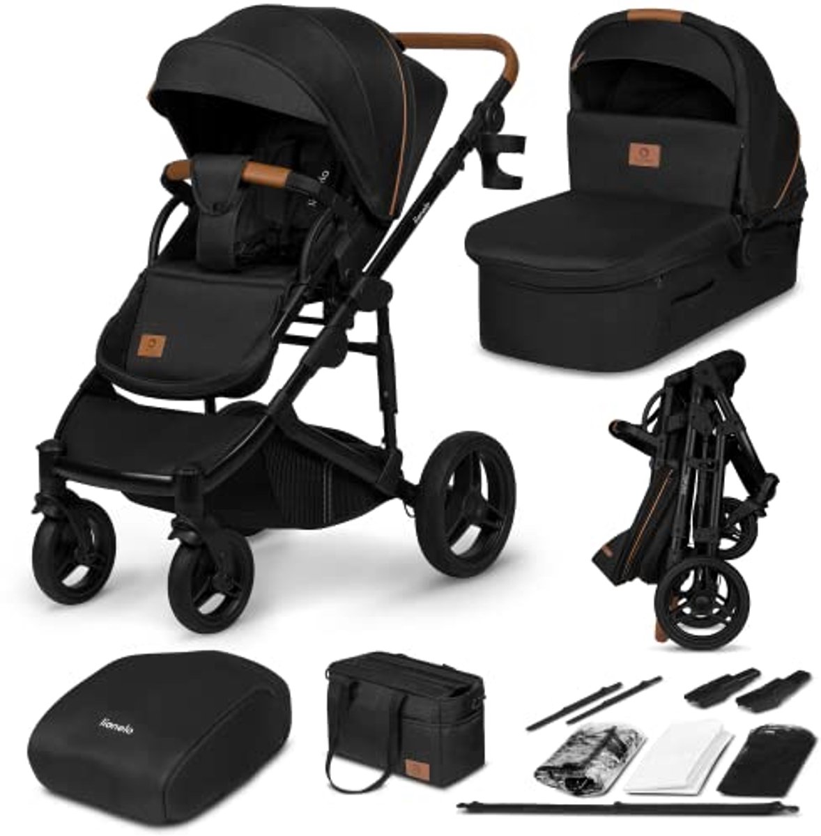 Image of 2-in-1 Kinderwagen met Opvouwbare Functies en 5-Punts Veiligheidsgordel