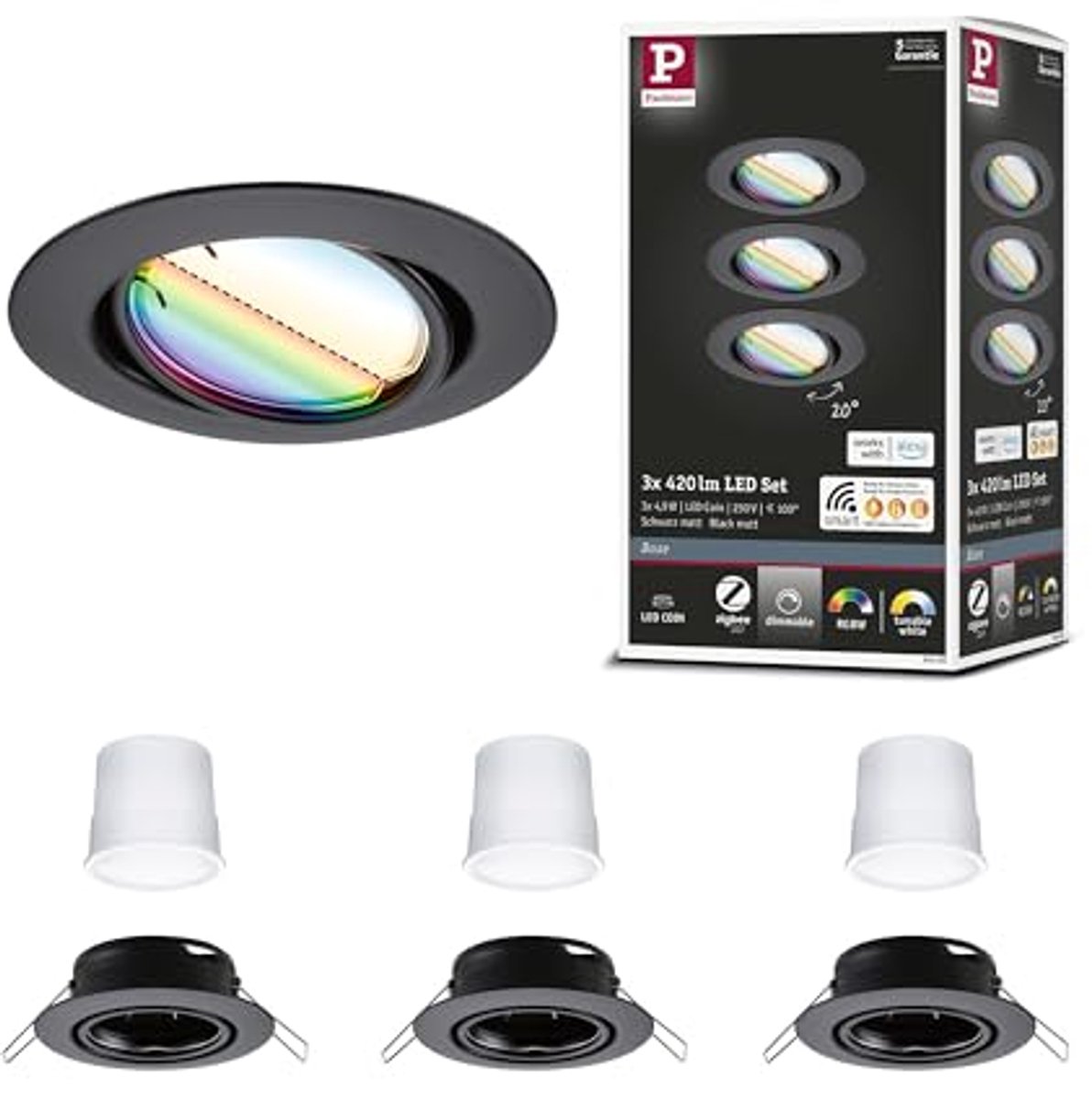 LED Inbouwlamp Dimbaar Rond Met RGBW+ Functie – Slimme Verlichting voor Jouw Thuis