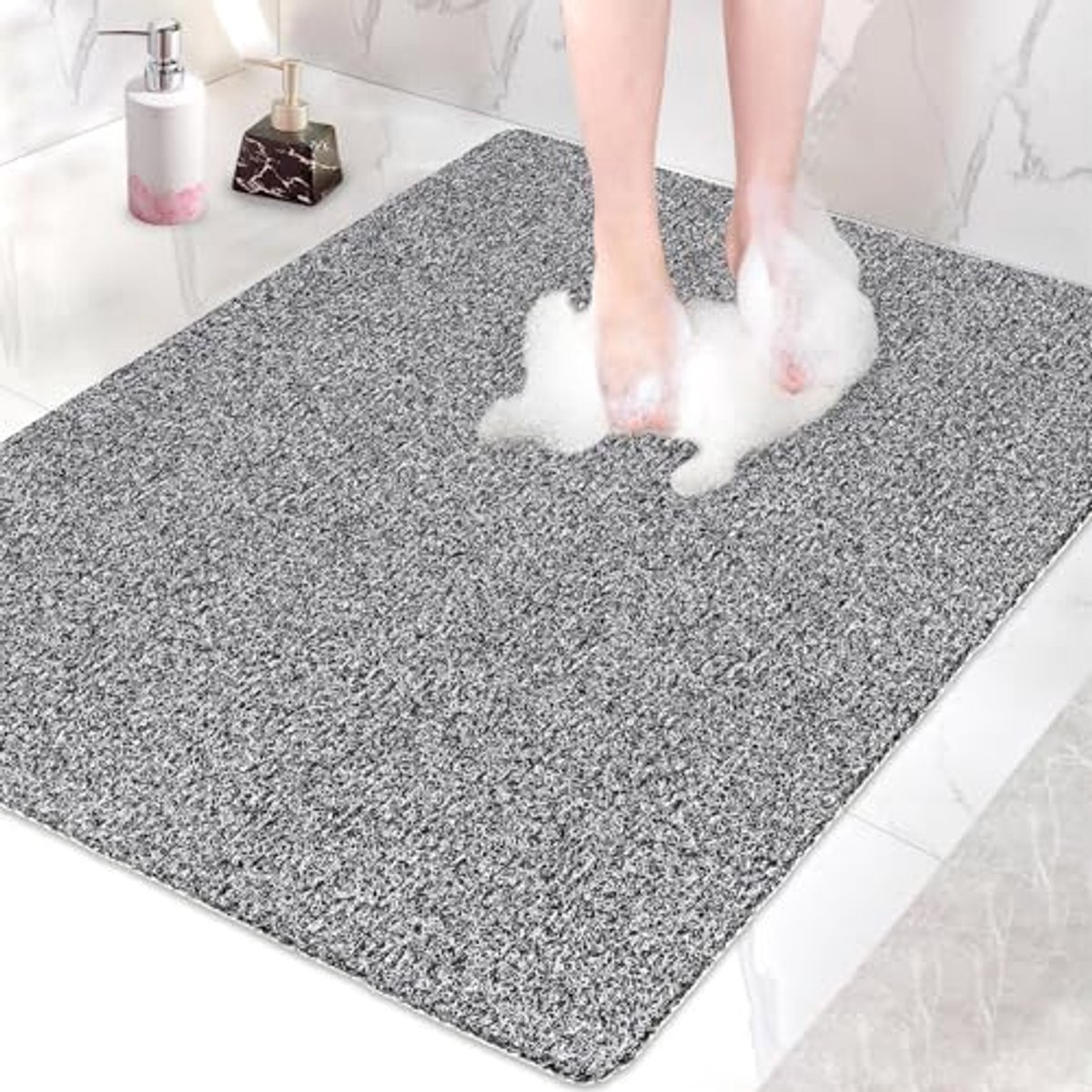 Antislip Douchemat Extra Groot - Zachte Badmat met Afvoergaten en Sneldrogend Ontwerp 80 x 100 cm