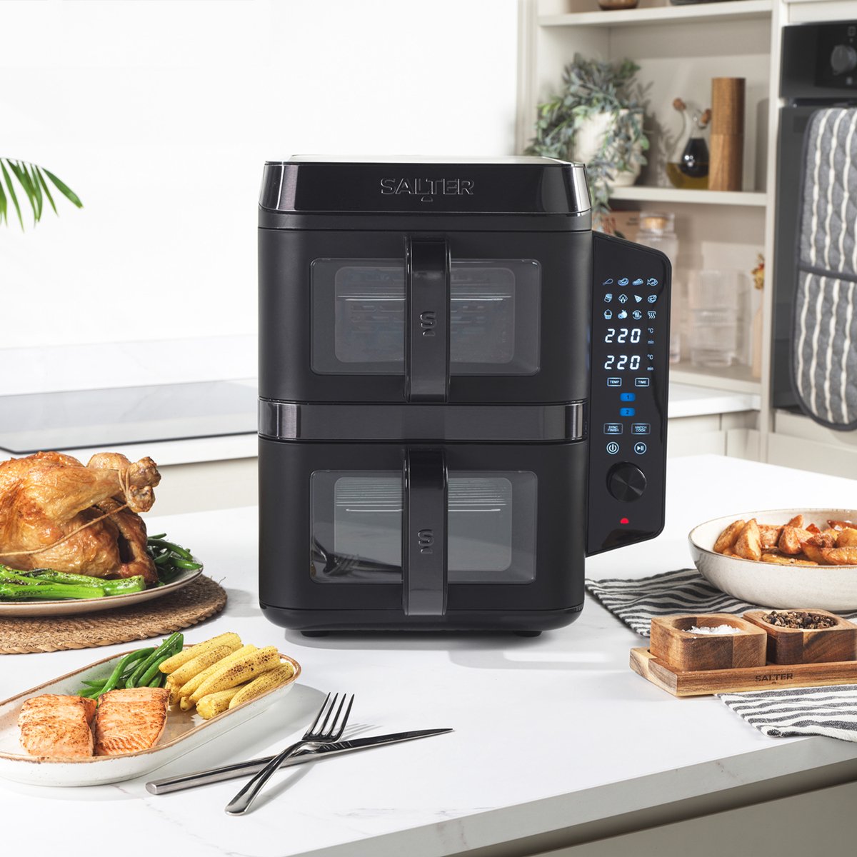 Afbeelding 3 van Salter VertiCook View Airfryer - luchtfriteuse - verticaal - 9L