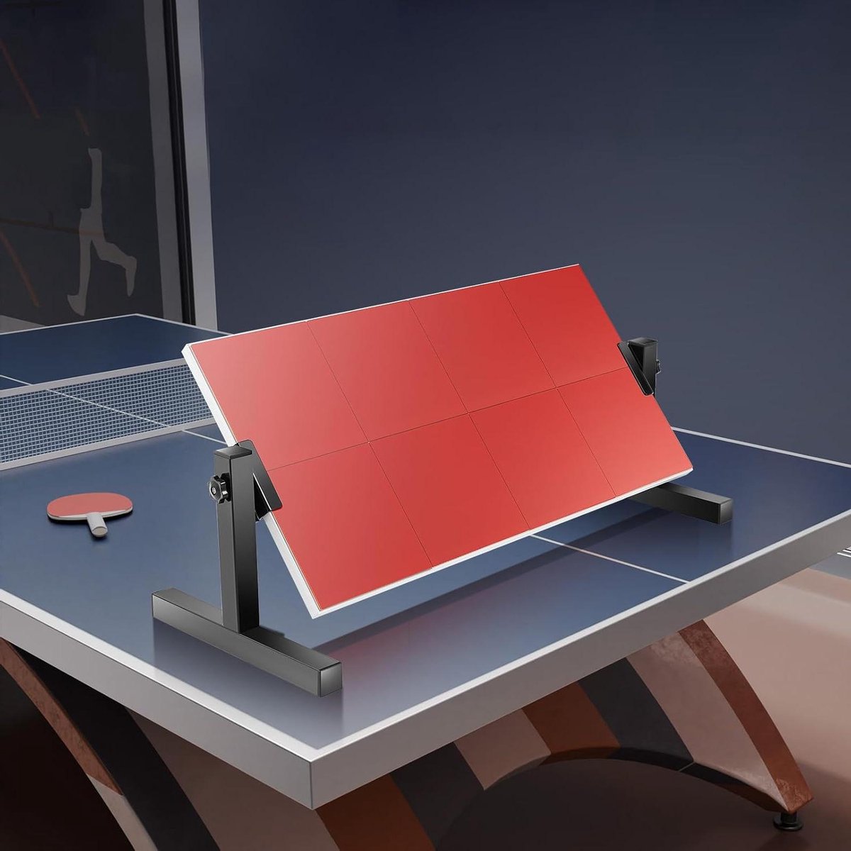 Tafeltennis Rebound Board - Zelftrainingsuitrusting Tafeltennis - Tafeltennis Oefenen - 360 Graden Hoekverstelling - 66 x 33 cm - Rood