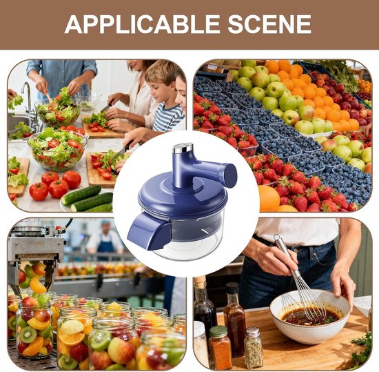Elektrische Schilmachine - Fruit Pruimer - Keuken Voorbereiding - Automatische Werking - 19.5 x 24 cm - Blauw — afbeelding 4