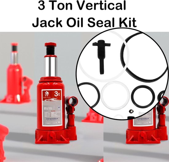 Reparatieset Krik - Afdichtingskit - Hydrauliek Repareren - Voor 3 Ton - Complete Kit - Zwart — afbeelding 4