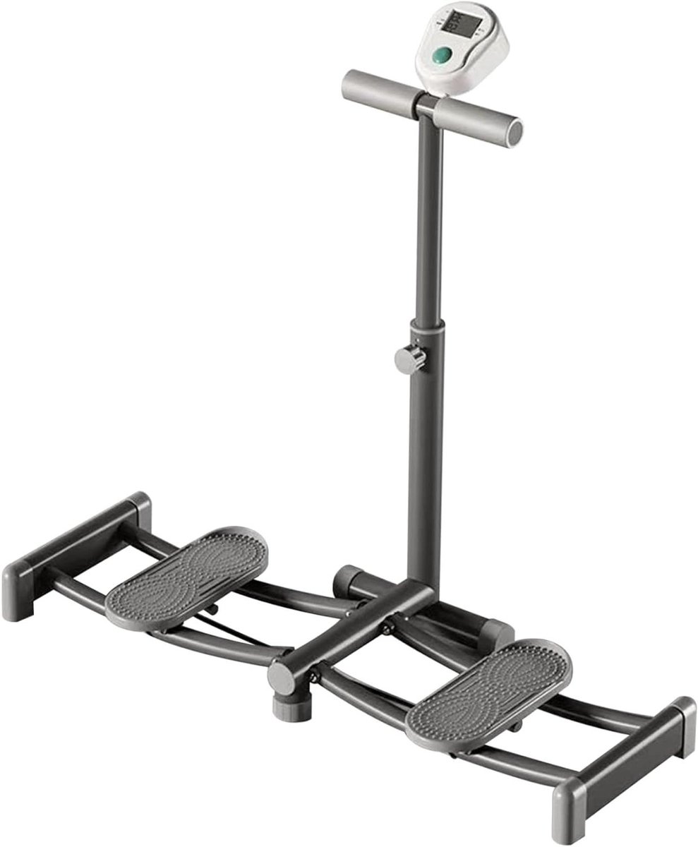 Opvouwbare Ski Trainer - Thuis Fitnessapparaat - Onderlichaam Trainen - Antislip Pedalen - Compact Opvouwbaar - Grijs