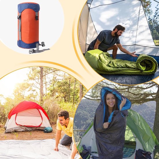 Opbergzak Compressie - Kledingzak - Kamperen Reizen - Waterafstotend Materiaal - 15L Capaciteit - Oranje — afbeelding 3