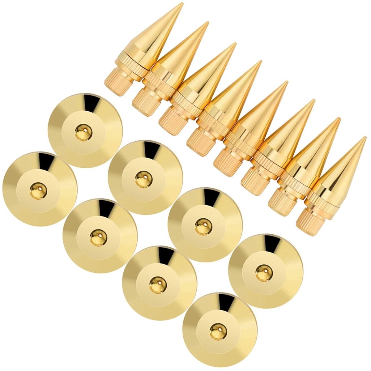 Luidspreker Spikes - Verstelbare Voetjes - Geluidsisolatie - Zuiver Kopermateriaal - 8 Paar - Goud