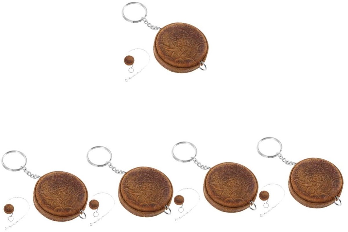 Meetlint Set - Mini Rolmaat - Lichaam Meten - Met Sleutelhanger - 150 cm - Bruin