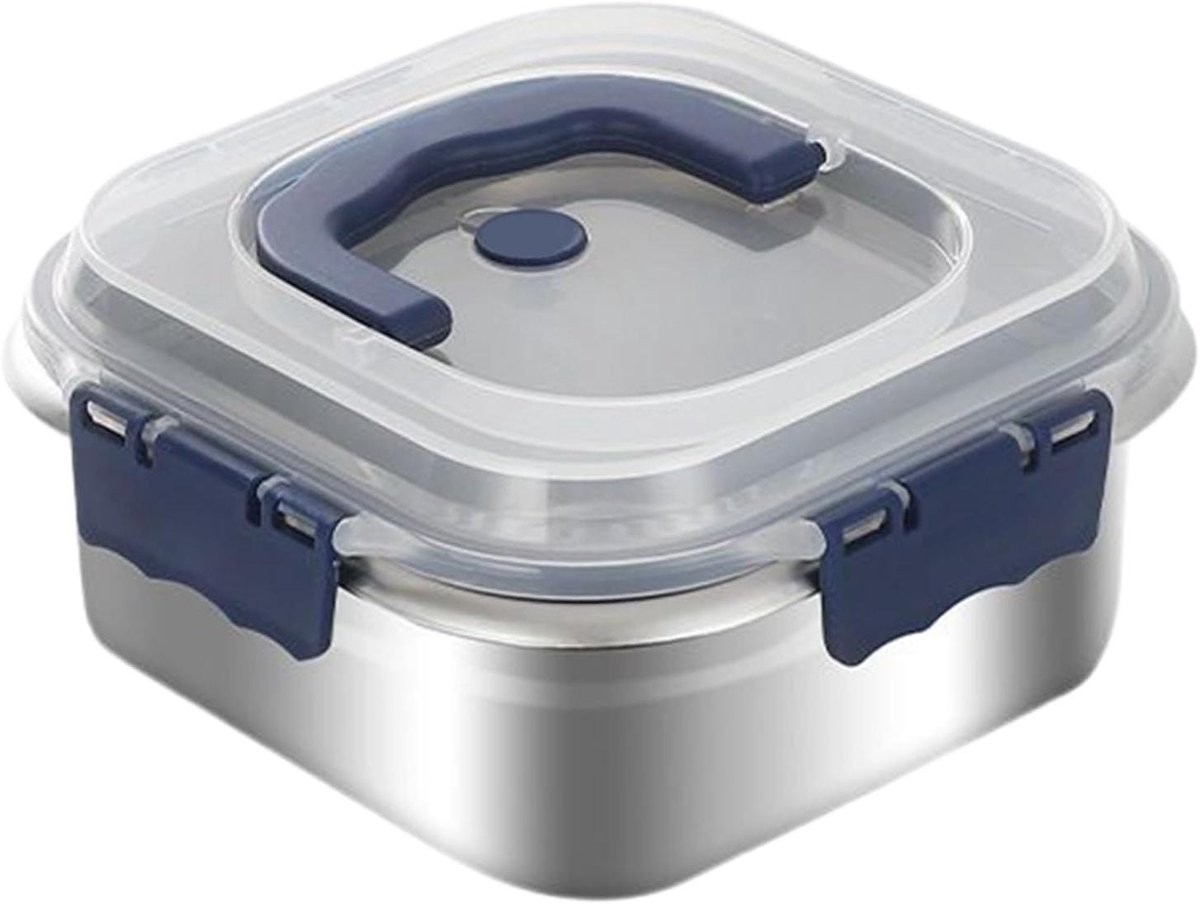 Snackcontainers Kinderen - Rvs Lunchbox - Eten Meenemen - Lekdicht En Stevig - 1800 ml - Zilver