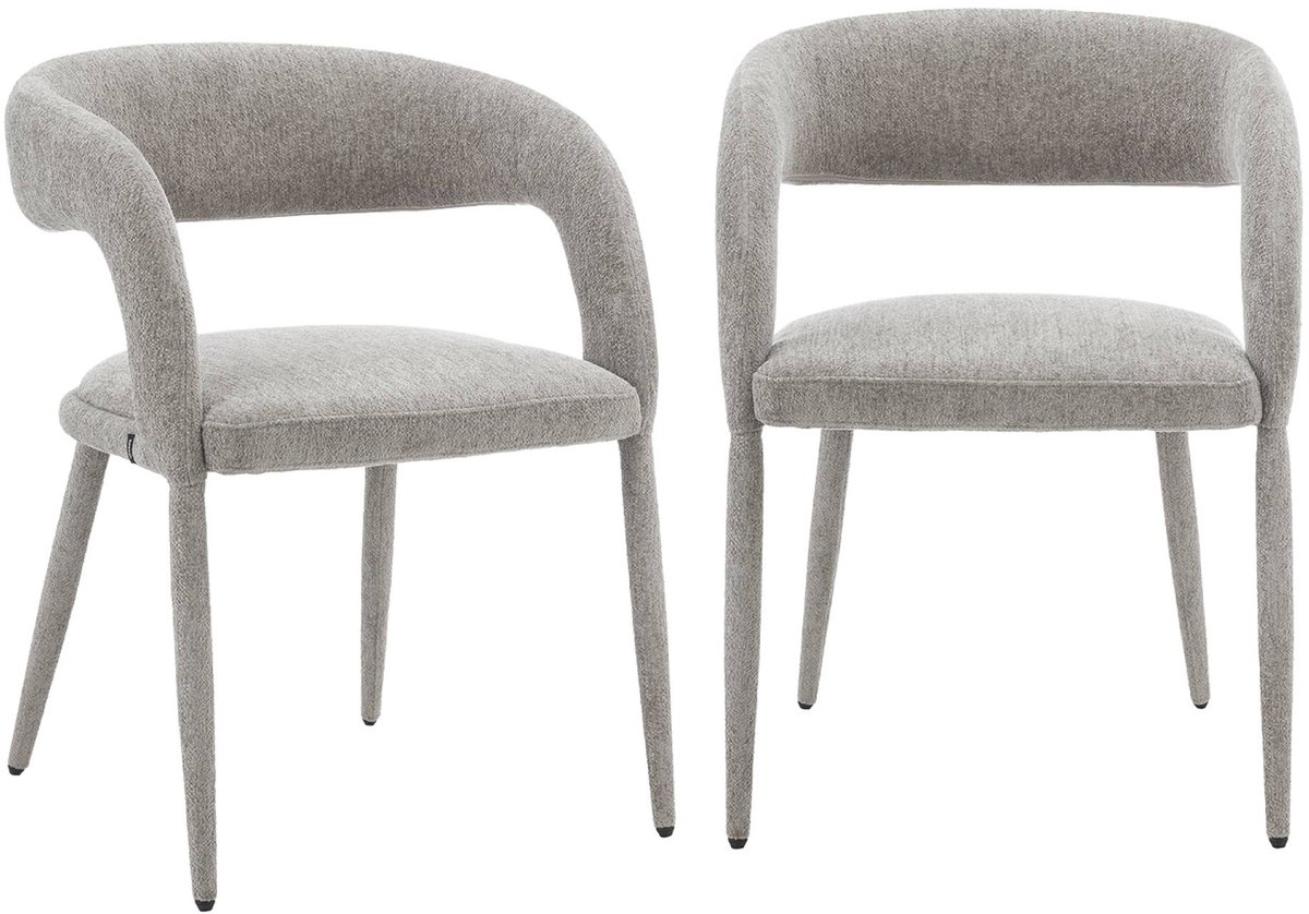 sweeek - Set van 2 eigentijdse eetkamerstoelen stof - alessia