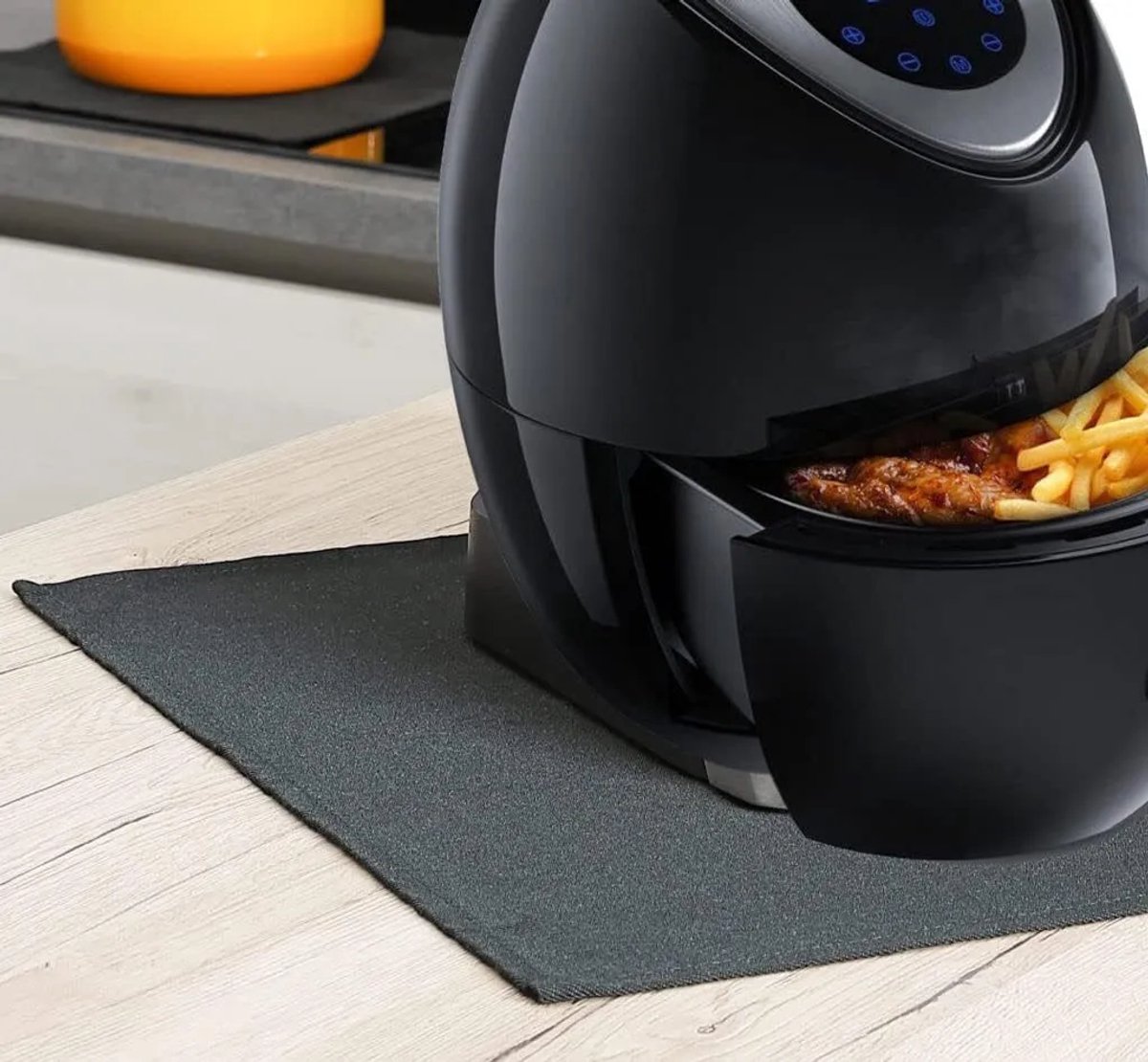 Zwarte uitvoering, 44*30cm*2, hitte-isolerende siliconen beschermmat voor aanrechtbladen en ovens.