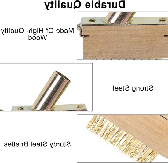 Effectieve Onkruidborstels van Staal met Houten Handvat voor Tuinonderhoud en Kieren Reiniging - Set van 2 — afbeelding 2