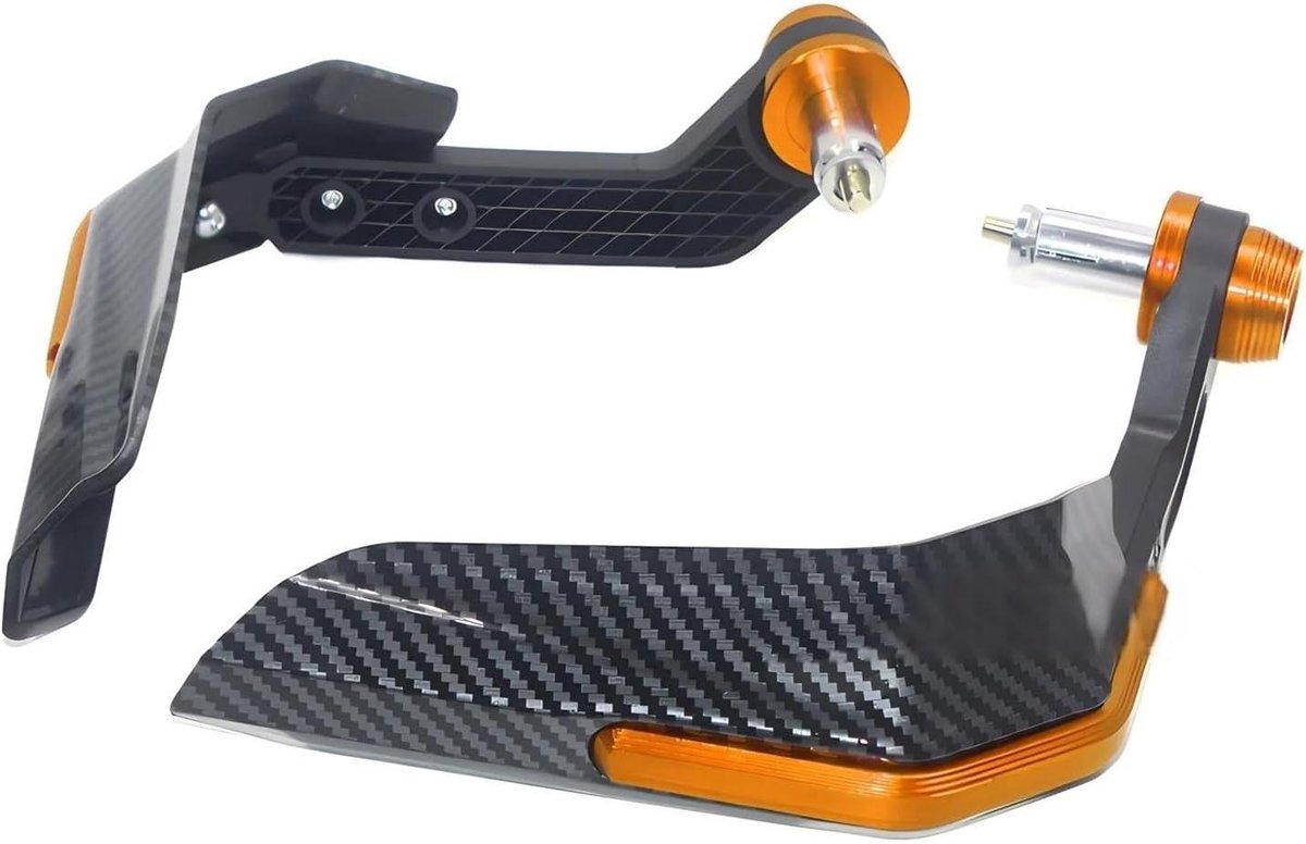 Motorfiets Handkappen - Stuurbeschermers - Bescherming Motorrijden - Aluminium & Kunststof - Universeel 22mm - Oranje