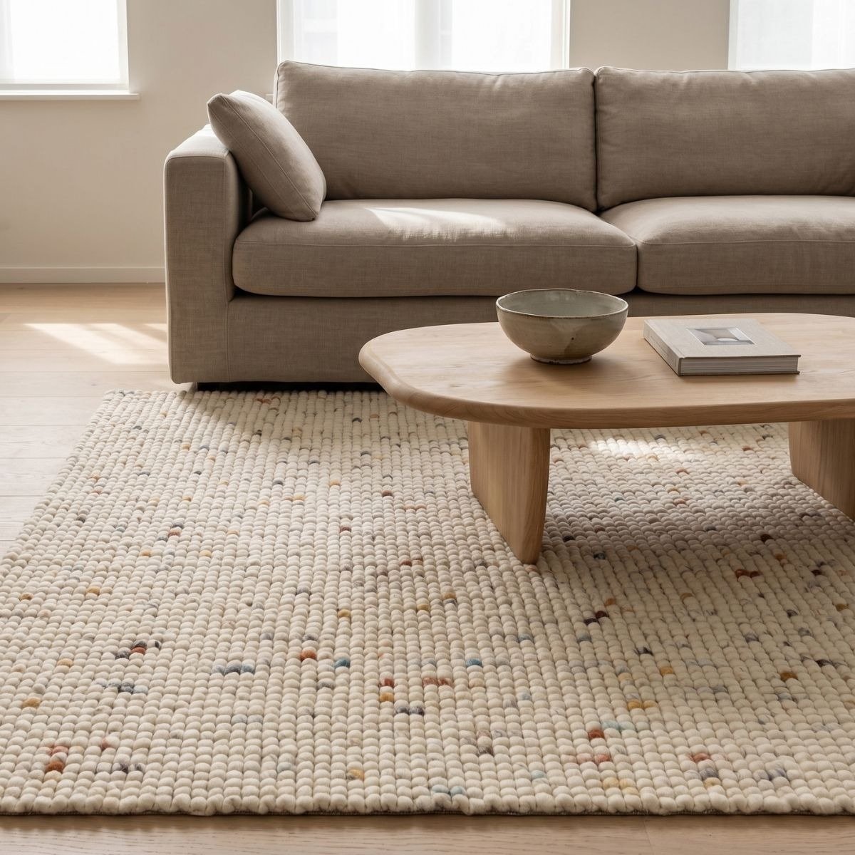 DÉJA Living Vloerkleed 200x290cm - Laagpolig Wit Multi Wol - Bela