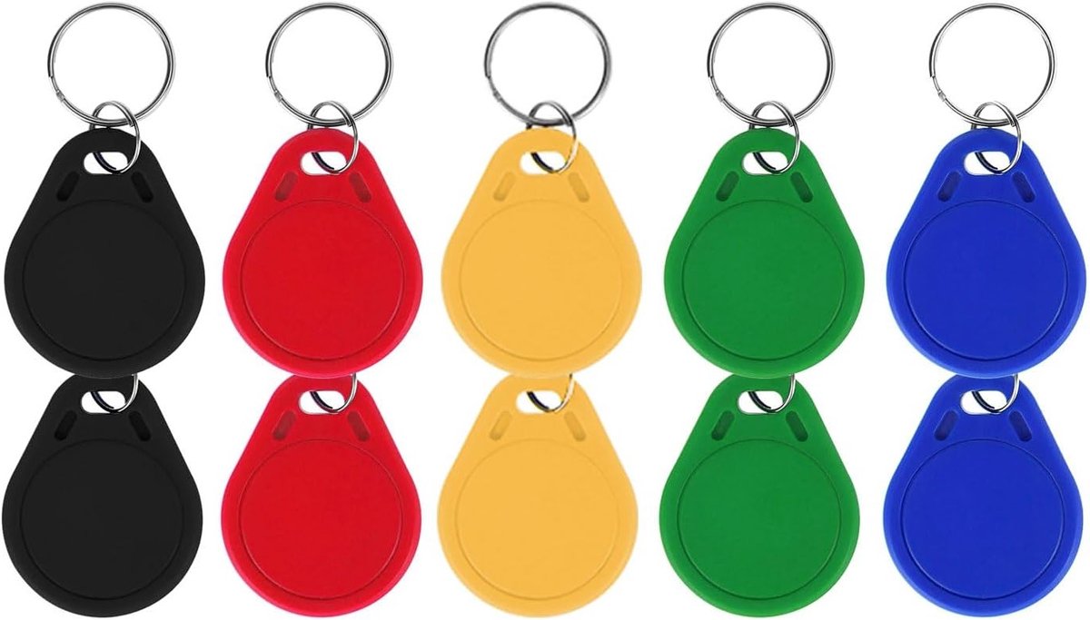 Set van 10 RFID KeyFob Tags 13.56MHZ - ABS IC Tags voor Toegangscontrole en NFC Toepassingen