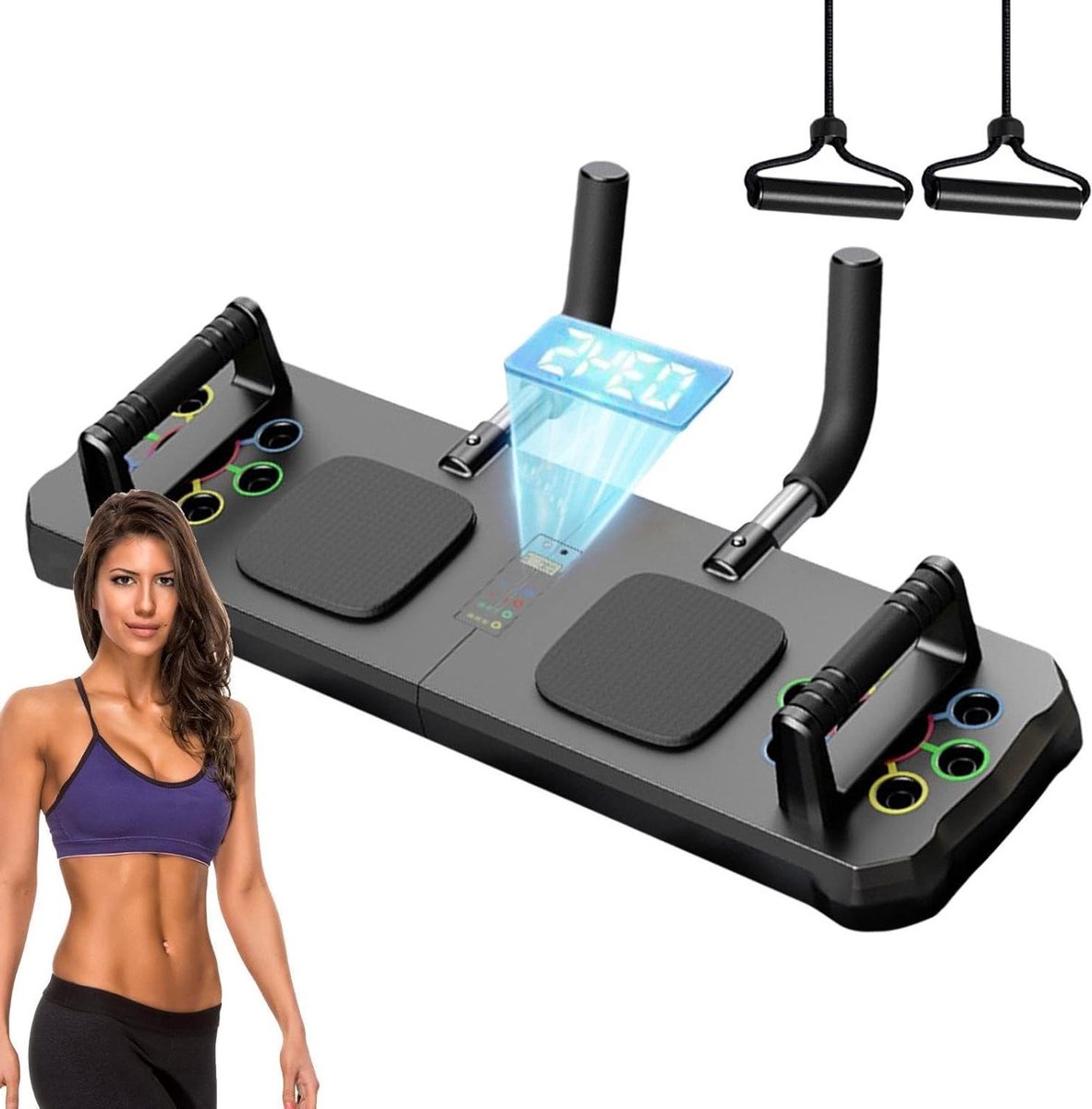 Pushup Board - Fitness Board - Kracht Training - Verstelbare Breedte - 59 x 31 x 11 cm - Zwart