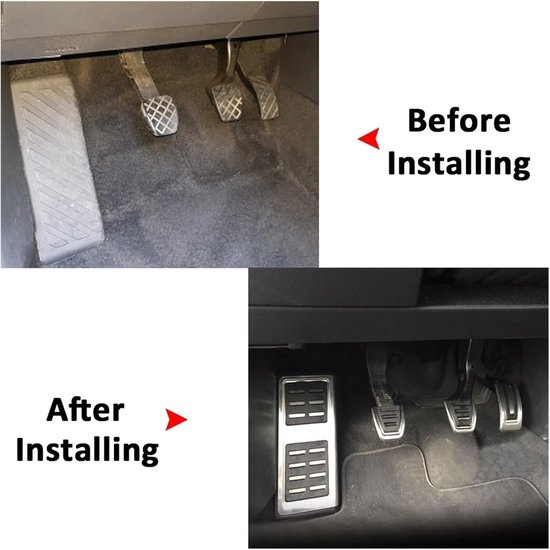 Pedaalhoezen Set - Auto Interieur - Verbeterde Grip - Eenvoudige Installatie - 3 Delig - Zwart — afbeelding 5